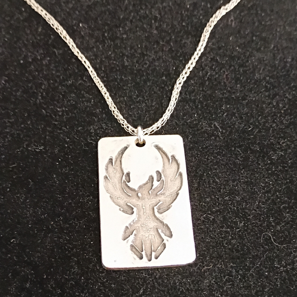 Silver Pendant Necklace with Phoenix Design